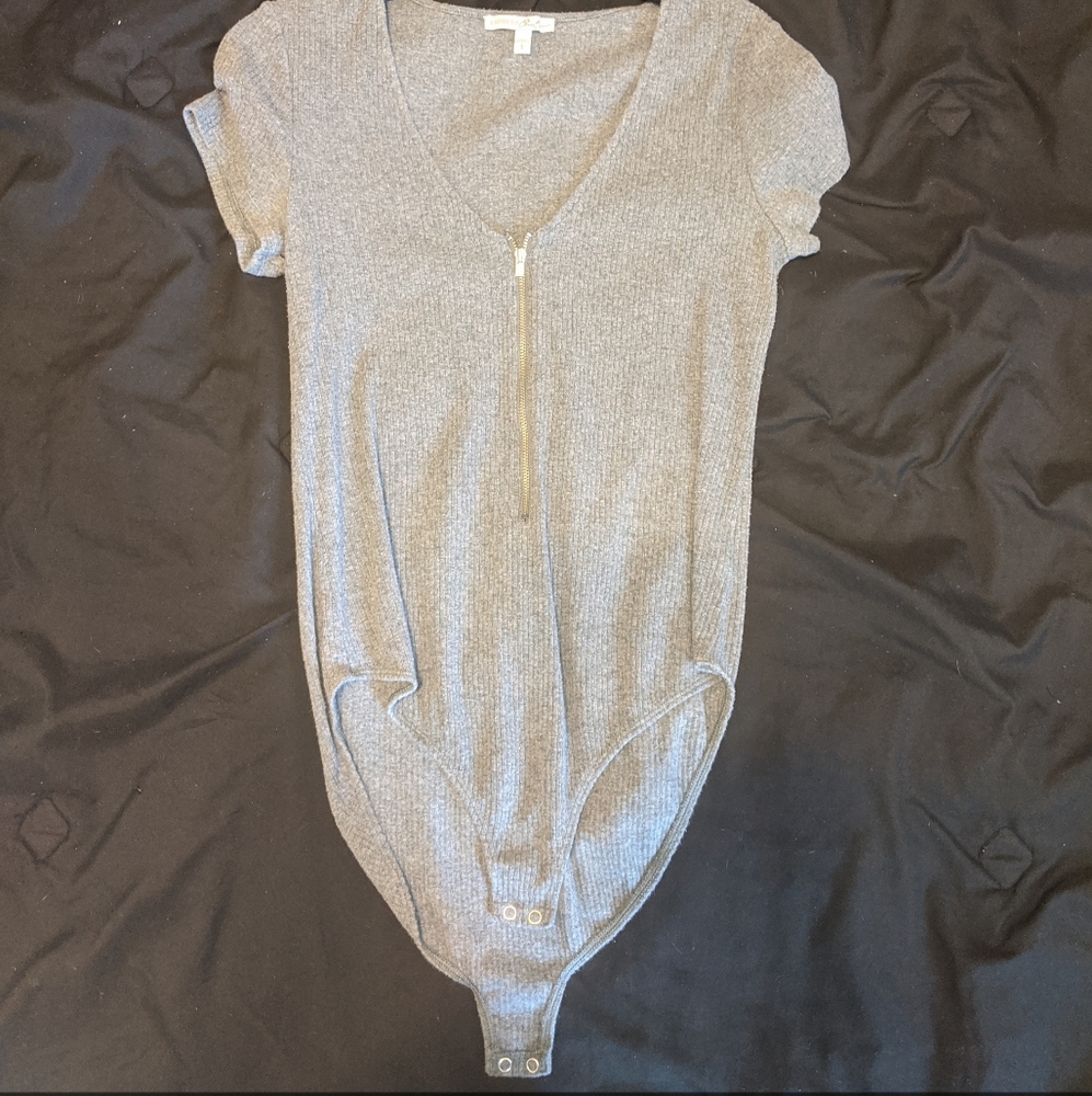 Grey body suit